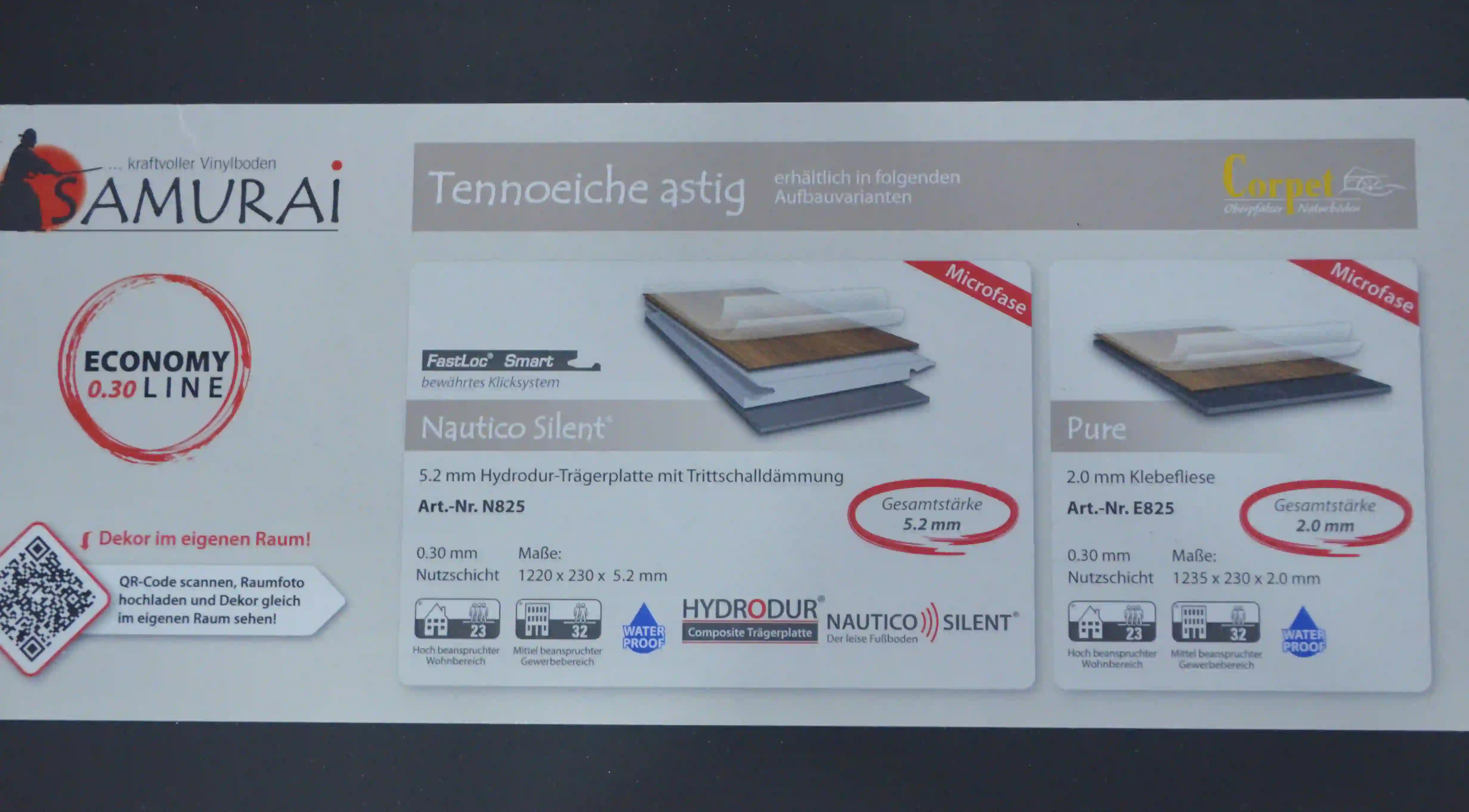 Tennoeiche Astig Technische Produktdaten