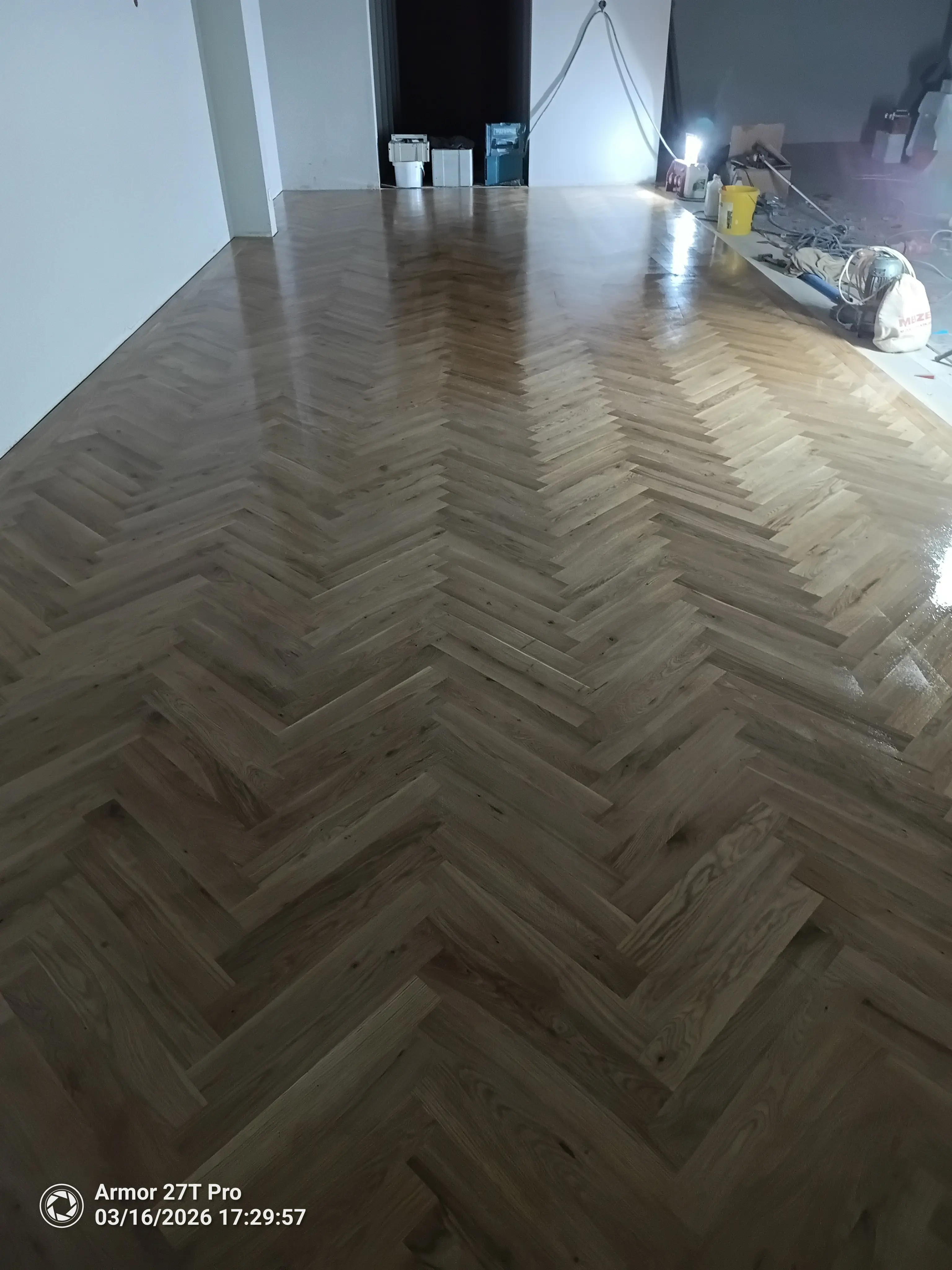 Großflächige Parkettverlegung Essen Fischgrät