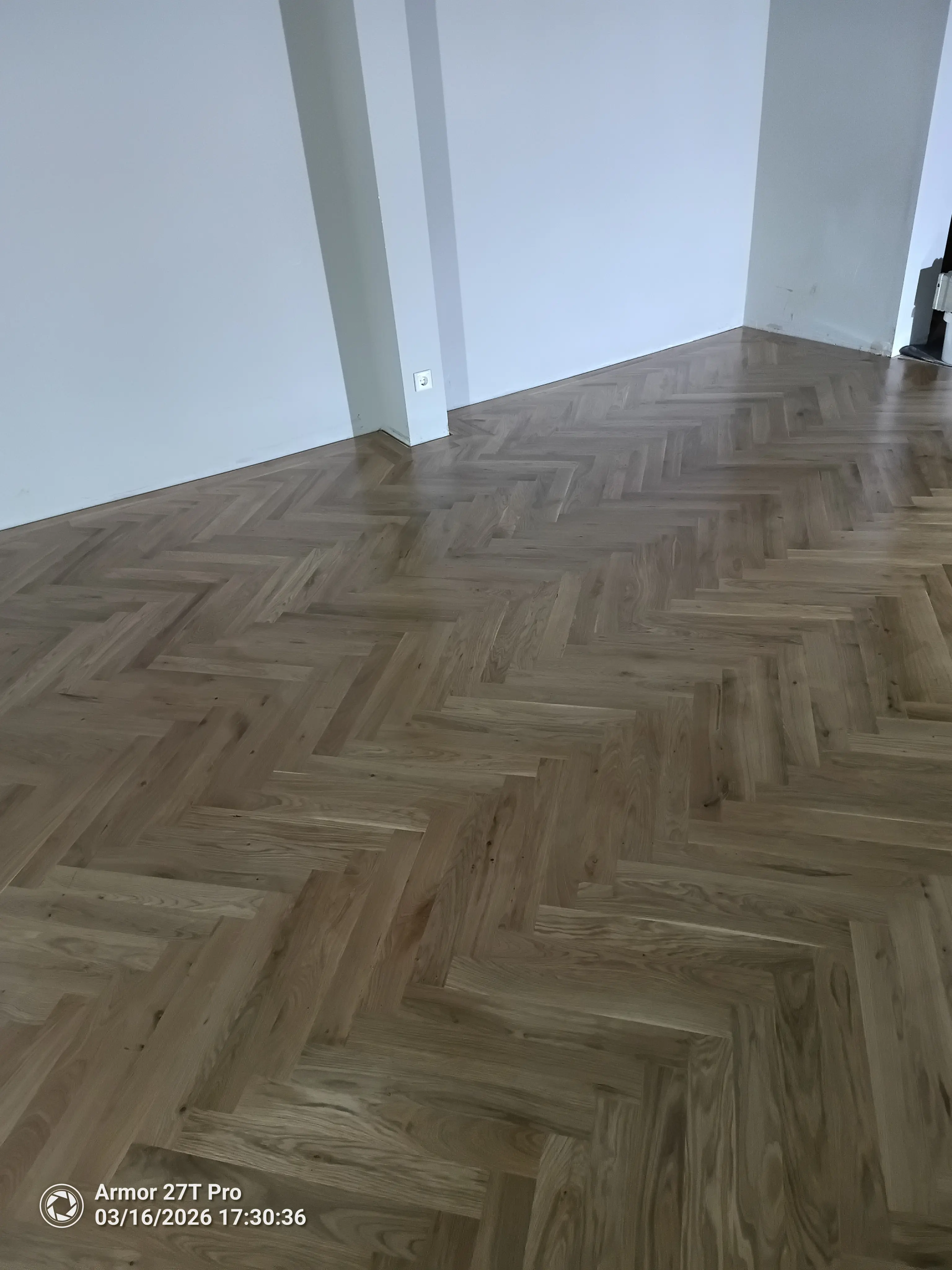 Fertig verlegtes Fischgrät Parkett Oberhausen Referenz